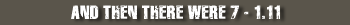And then there were 7 - 1.11